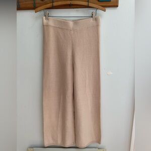 Lovers and friends‎ high rise ankle wide leg sweater pant in off white tan S